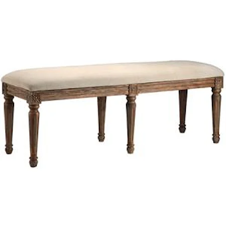 Accent Bench w/ Natural Fabric Seat